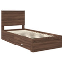 vidaXL Ágykeret fejtámlával Barna tölgy és ezüst 90 x 190 cm Faanyag
