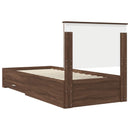 vidaXL Ágykeret fejtámlával Barna tölgy és ezüst 90 x 190 cm Faanyag