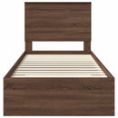 vidaXL Ágykeret fejtámlával Barna tölgy és ezüst 90 x 190 cm Faanyag