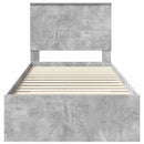 vidaXL Ágykeret fejtámlával fiókkal Beton Szürke 90 x 200 cm Faanyag