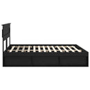 vidaXL Ágykeret fejtámlával Fekete 200 x 200 cm Tömör fenyőfa
