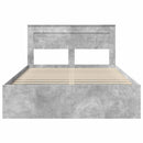 vidaXL Ágykeret fejtámlával Beton 160 x 200 cm Tömör fenyőfa