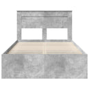 vidaXL Ágykeret fejtámlával Beton Szürke 135 x 190 cm Tömör fenyőfa