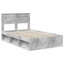 vidaXL Ágykeret fejtámlával Beton 120 x 190 cm Tömör fenyőfa