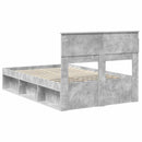 vidaXL Ágykeret fejtámlával Beton 120 x 190 cm Tömör fenyőfa
