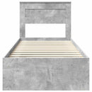 vidaXL Ágykeret fejtámlával Beton Szürke 90 x 190 cm Tömör fenyőfa