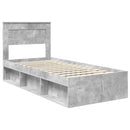 vidaXL Ágykeret fejtámlával Beton 90 x 200 cm Tömör fenyőfa