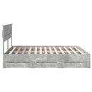 vidaXL Ágykeret fiókkal tárolóval Beton Szürke 200 x 200 cm Mérnöki Fa