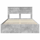 vidaXL Ágykeret fiókkal tárolóval Beton Szürke 150 x 200 cm Mérnöki Fa