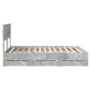 vidaXL Ágykeret fiókkal tárolóval Beton Szürke 140 x 190 cm Mérnöki Fa