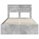 vidaXL Ágykeret fiókkal tárolóval Beton Szürke 120 x 190 cm Mérnöki Fa