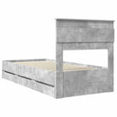 vidaXL Ágykeret fiókkal tárolóval Beton Szürke 90 x 200 cm Mérnöki Fa