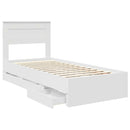 vidaXL Ágykeret fiókkal fejtámlával Fehér 75 x 190 cm Mérnöki Fa