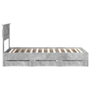 vidaXL Ágykeret fiókkal tárolóval Beton Szürke 75 x 190 cm Mérnöki Fa