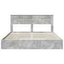 vidaXL Tárolós Ágy fejtámlával Beton Szürke 200 x 200 cm Faanyag