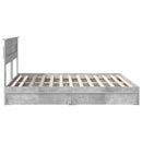 vidaXL Tárolós Ágy fejtámlával Beton Szürke 200 x 200 cm Faanyag