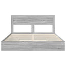 vidaXL Tárolós Ágy fiókkal Szürke Sonoma 200 x 200 cm Faanyag