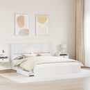 vidaXL Tárolós Ágy fejtámlával fiókkal Fehér 180 x 200 cm Faanyag