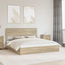 vidaXL Tárolós Ágy fejtámlával Sonoma tölgy 180 x 200 cm Faanyag