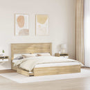 vidaXL Tárolós Ágy fejtámlával Sonoma tölgy 180 x 200 cm Faanyag