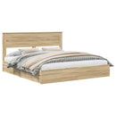 vidaXL Tárolós Ágy fejtámlával Sonoma tölgy 180 x 200 cm Faanyag