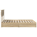 vidaXL Tárolós Ágy fejtámlával Sonoma tölgy 160 x 200 cm Faanyag