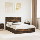 vidaXL Tárolós Ágy fejtámlával Füstölt tölgy 160 x 200 cm Faanyag