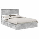 vidaXL Tárolós Ágy fejtámlával Beton Szürke 150 x 200 cm Faanyag