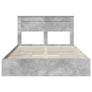 vidaXL Tárolós Ágy fejtámlával Beton Szürke 150 x 200 cm Faanyag