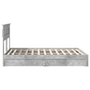 vidaXL Tárolós Ágy fejtámlával Beton Szürke 150 x 200 cm Faanyag