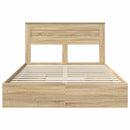 vidaXL Tárolós Ágy fejtámlával Sonoma tölgy 140 x 190 cm Faanyag