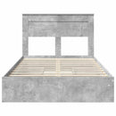 vidaXL Tárolós Ágy fejtámlával Beton Szürke 135 x 190 cm Faanyag