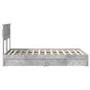 vidaXL Tárolós Ágy fejtámlával Beton Szürke 135 x 190 cm Faanyag