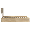vidaXL Tárolós Ágy fejtámlával Sonoma tölgy 120 x 200 cm Faanyag