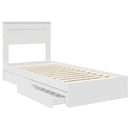 vidaXL Tárolós Ágy fejtámlával fiókkal Fehér 100 x 200 cm Faanyag
