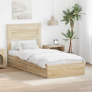 vidaXL Tárolós Ágy fejtámlával Sonoma tölgy 100 x 200 cm Faanyag