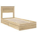 vidaXL Tárolós Ágy fejtámlával Sonoma tölgy 100 x 200 cm Faanyag