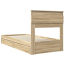 vidaXL Tárolós Ágy fejtámlával Sonoma tölgy 100 x 200 cm Faanyag