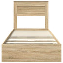 vidaXL Tárolós Ágy fejtámlával Sonoma tölgy 100 x 200 cm Faanyag