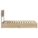 vidaXL Tárolós Ágy fejtámlával Sonoma tölgy 100 x 200 cm Faanyag