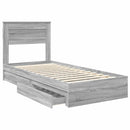 vidaXL Tárolós Ágy fejtámlával Szürke Sonoma 100 x 200 cm Faanyag