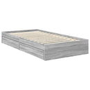 vidaXL Tárolós Ágy fejtámlával Szürke Sonoma 100 x 200 cm Faanyag