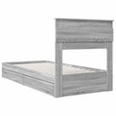 vidaXL Tárolós Ágy fejtámlával Szürke Sonoma 100 x 200 cm Faanyag