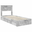 vidaXL Tárolós Ágy fejtámlával Beton Szürke 90 x 190 cm Faanyag