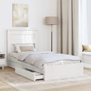vidaXL Tárolós Ágy fejtámlával fiókkal Fehér 75 x 190 cm Faanyag