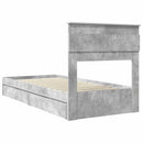 vidaXL Tárolós Ágy fejtámlával Beton Szürke 75 x 190 cm Faanyag
