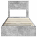 vidaXL Tárolós Ágy fejtámlával Beton Szürke 75 x 190 cm Faanyag