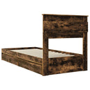 vidaXL Tárolós Ágy fejtámlával Füstölt tölgy 75 x 190 cm Faanyag