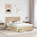 vidaXL Ágykeret fejtámlával fiókkal Sonoma tölgy 140 x 190 cm Faanyag