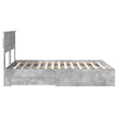 vidaXL Ágykeret fejtámlával fiókkal Beton Szürke 140 x 190 cm Faanyag